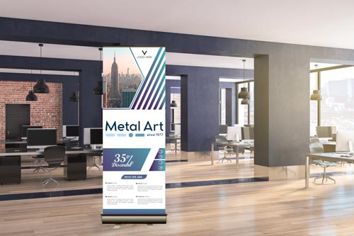 Roll Up Personalizzato 120x200 Cm – Espositore Con Stampa Vinilica Opaca, Struttura Argento E Custodia